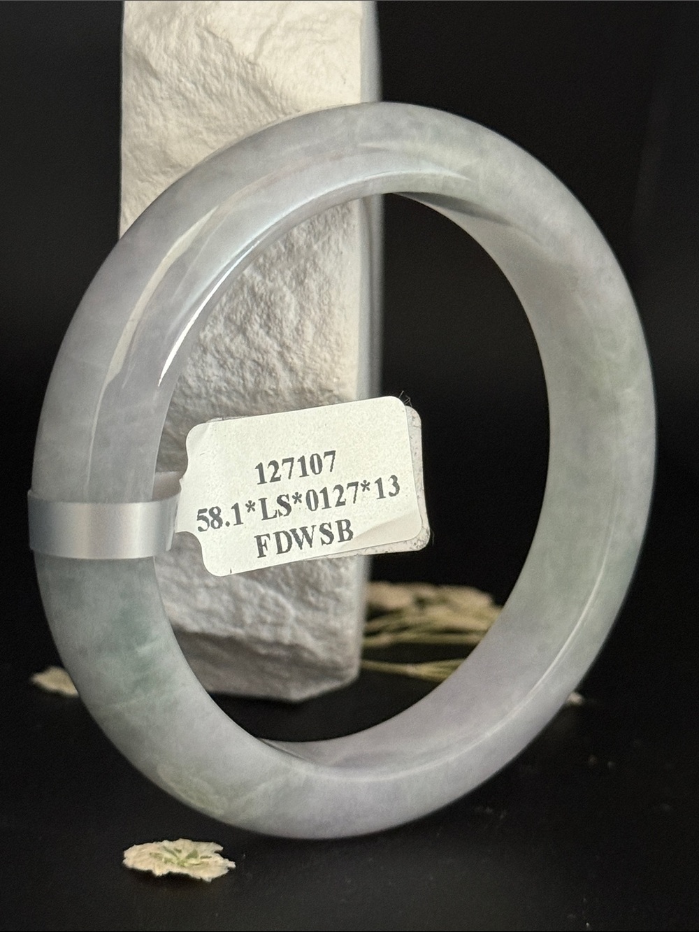 Authentic Type A Icy Lavender-Green Jade Bangle Bracelet